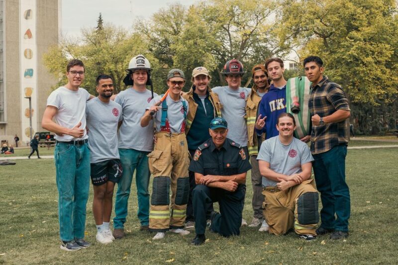 members with firefighters